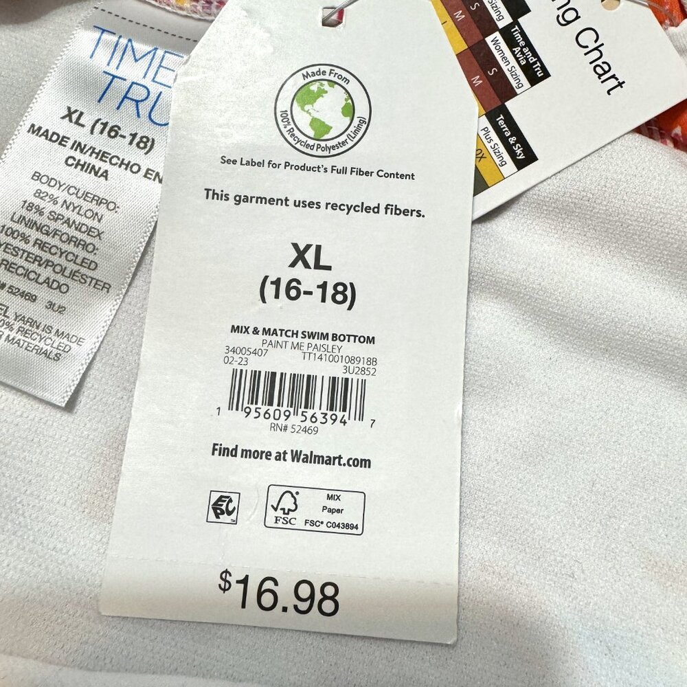 * NWT MID-RISE BIKINI SWIM BOTTOM 16/18  #M - Picture 4 of 5